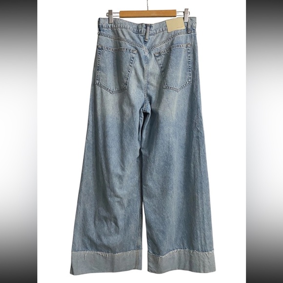 RAG & BONE Sophie Jean Mari High Rise Ultra Wide Leg Crop Ankle Cuff Sz 30 $268 - Picture 8 of 14